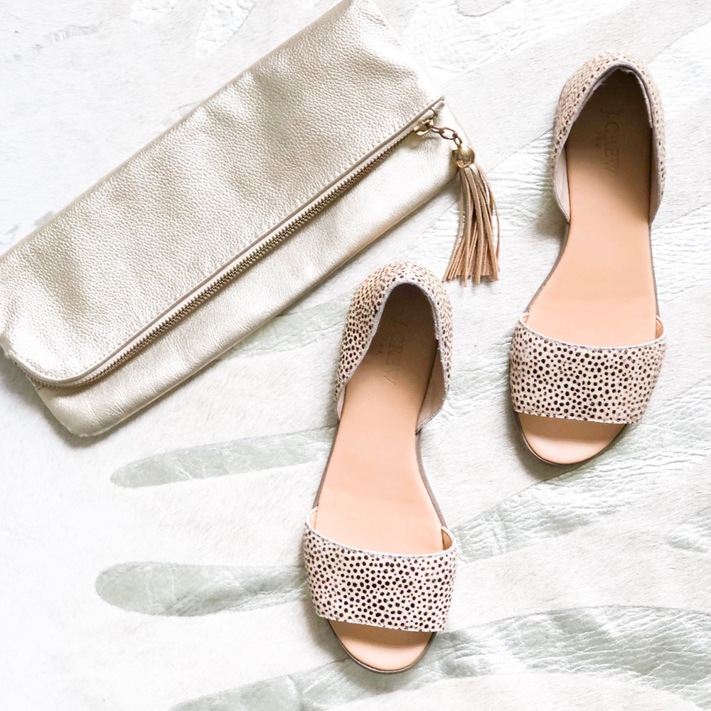 J. Crew calf hair slides